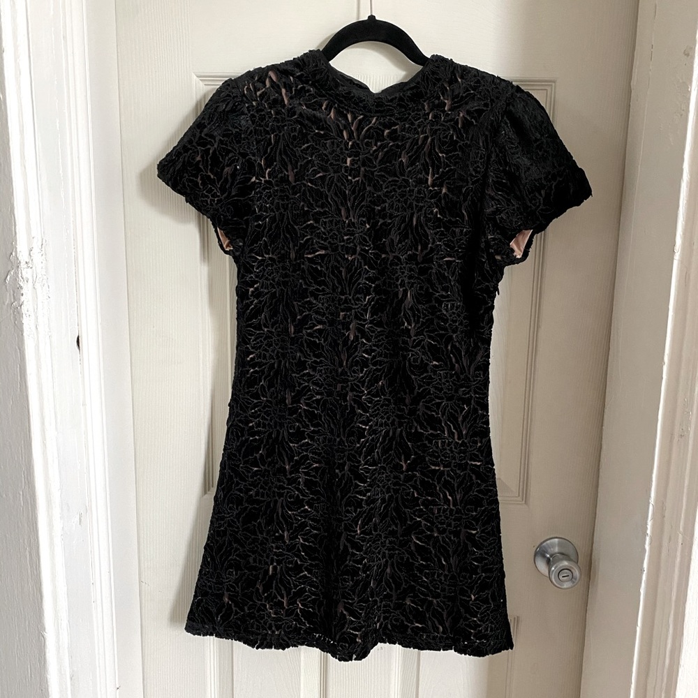 Free People Crushed Velvet Open Back Mini Dress